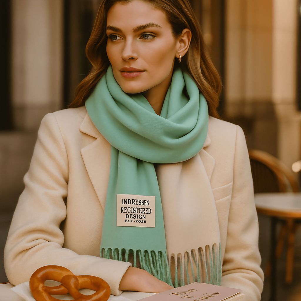 Écharpe réversible femme effet pashmina, treize coloris, vert