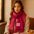 Écharpe réversible femme effet pashmina, treize coloris, rouge