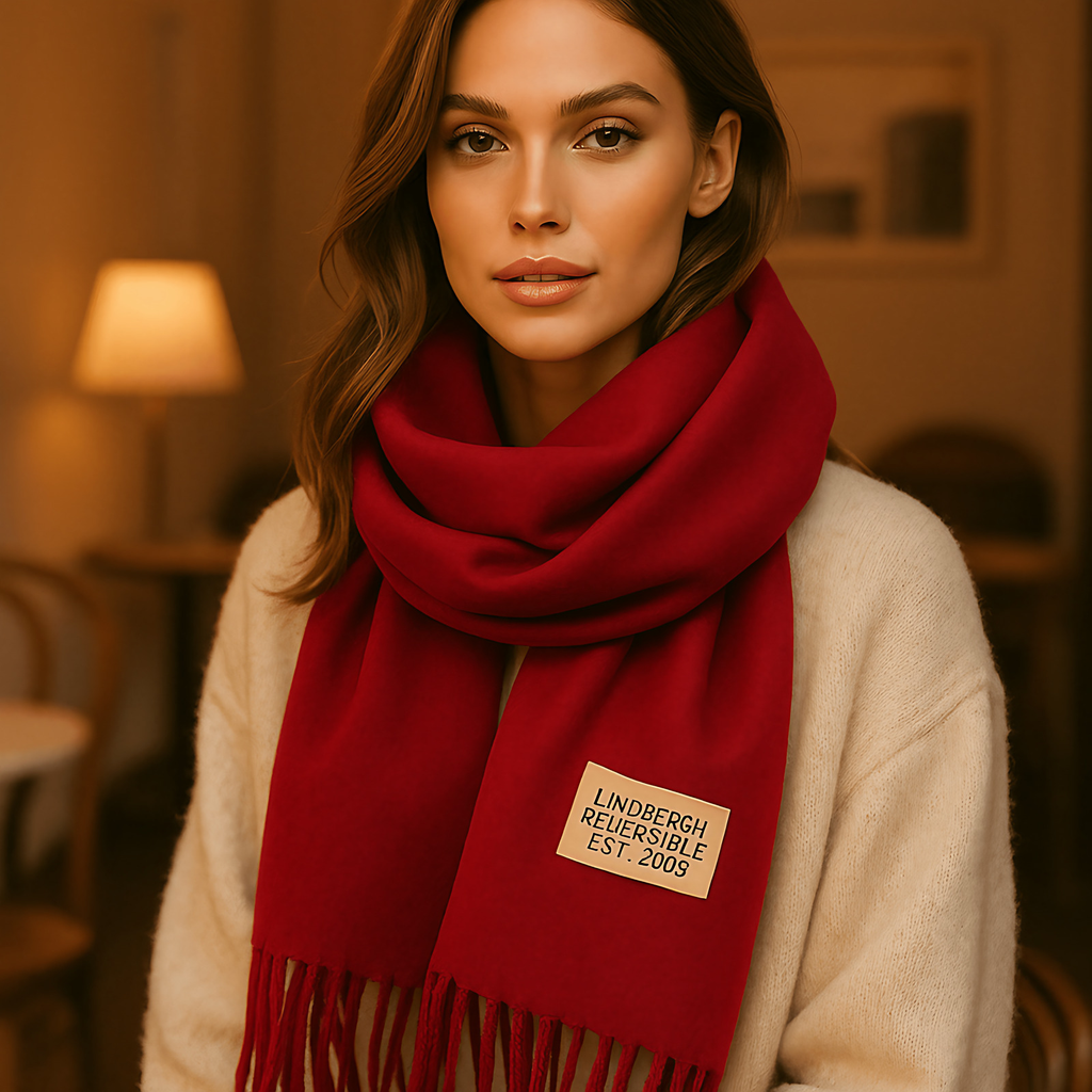 Écharpe réversible femme effet pashmina, treize coloris, rouge vin