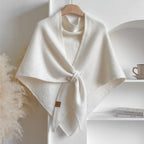 Écharpe triangulaire femme 180 x 70 cm, automne et hiver, blanc