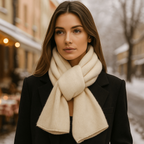 Écharpe en tricot épais unisexe, forme rectangulaire, dix coloris, beige