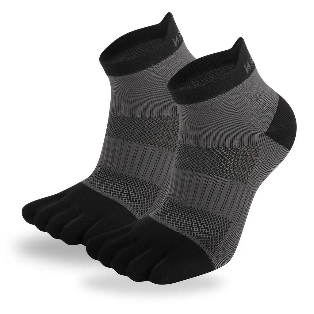 Chaussettes à cinq doigts unies et antidérapantes, pour le yoga