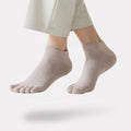 Chaussettes à cinq doigts en coton, femme et homme, gris