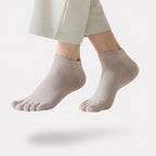 Chaussettes à cinq doigts en coton, femme et homme, gris