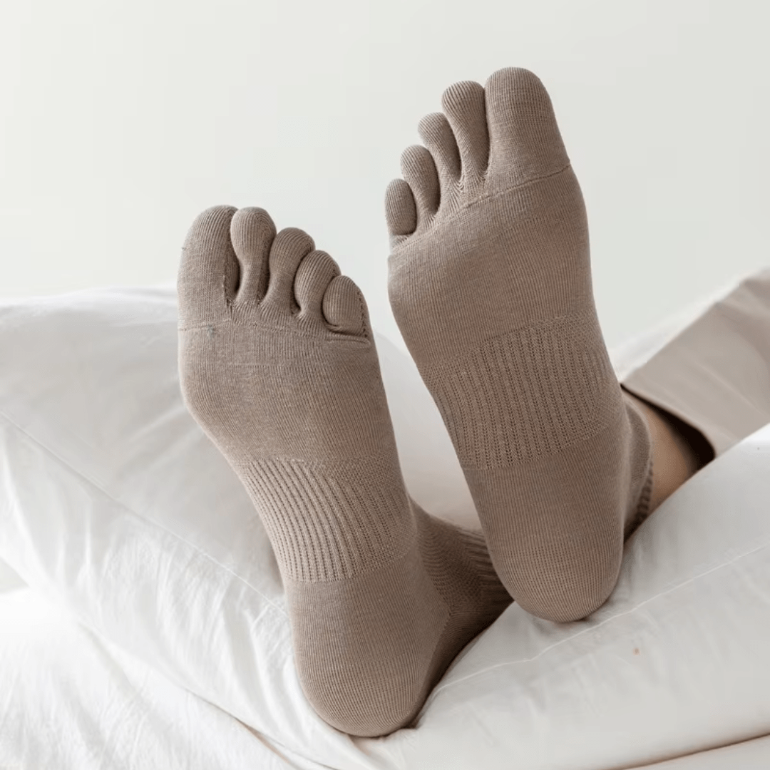 Chaussettes à cinq doigts en coton, femme et homme