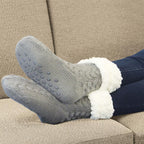 Chaussettes d'intérieur femme à semelle antidérapante, revers doux