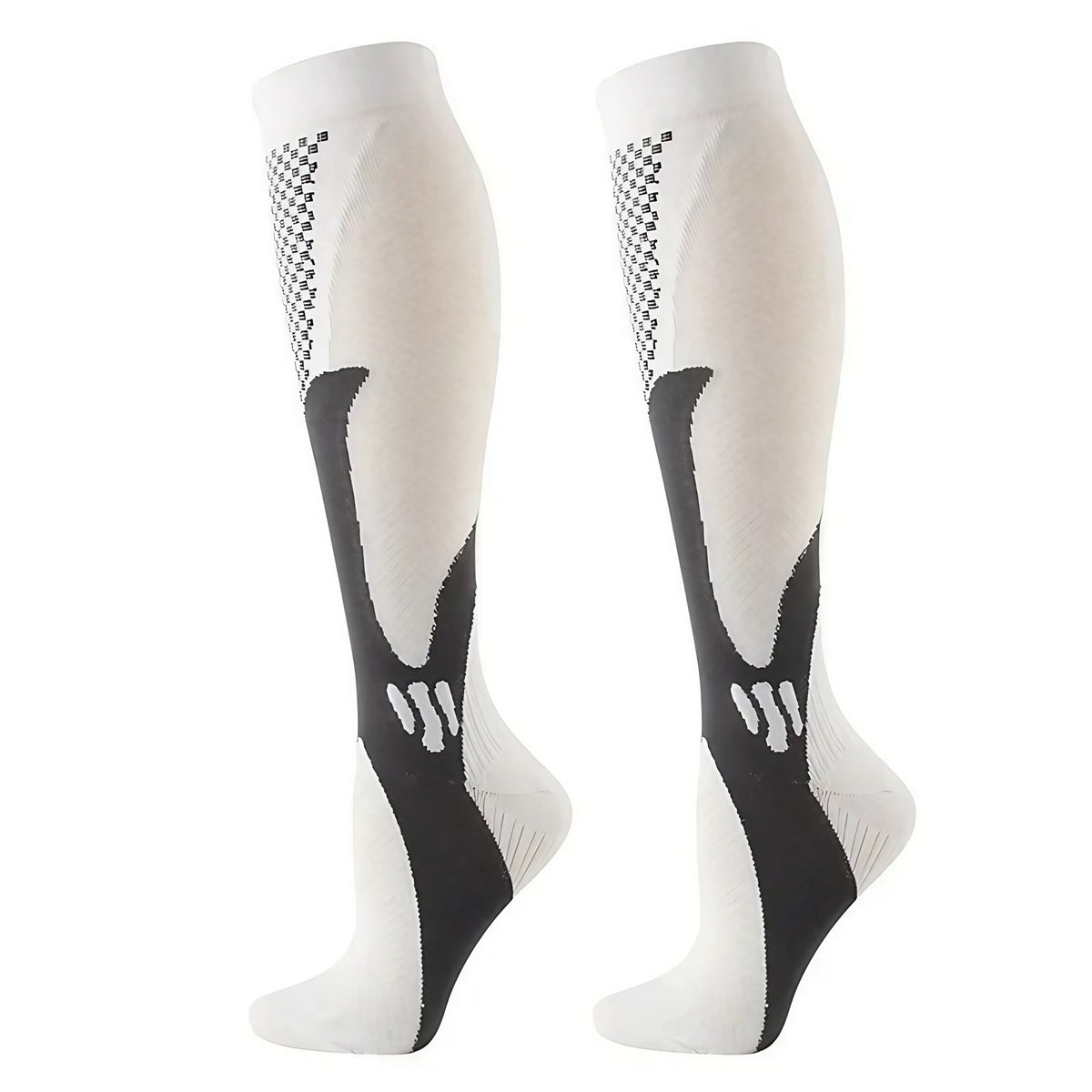 Chaussettes de compression respirantes, six coloris, trois tailles, blanc