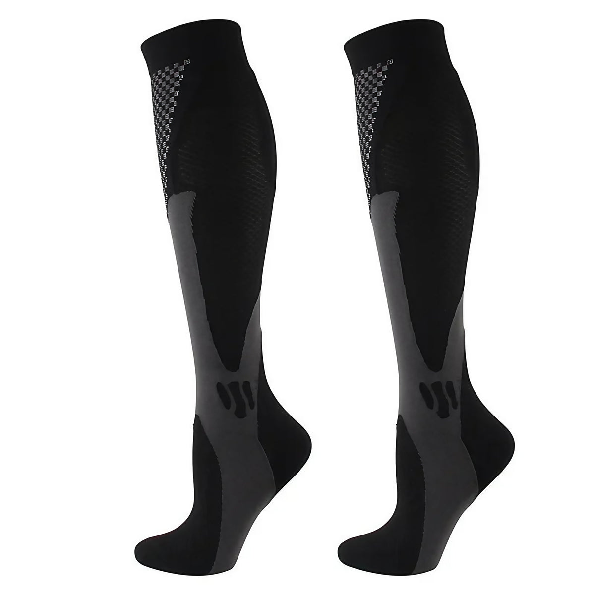 Chaussettes de compression respirantes, six coloris, trois tailles, noir