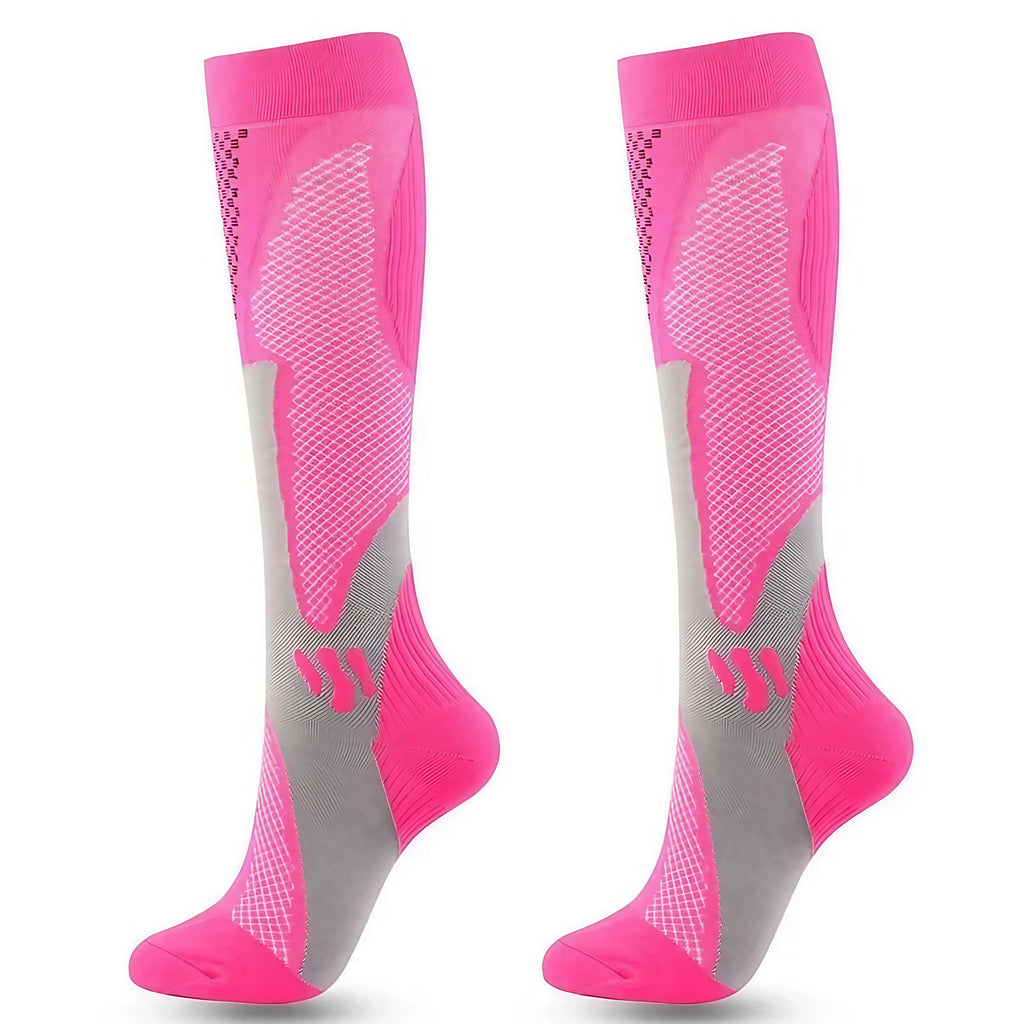 Chaussettes de compression respirantes, six coloris, trois tailles, rose