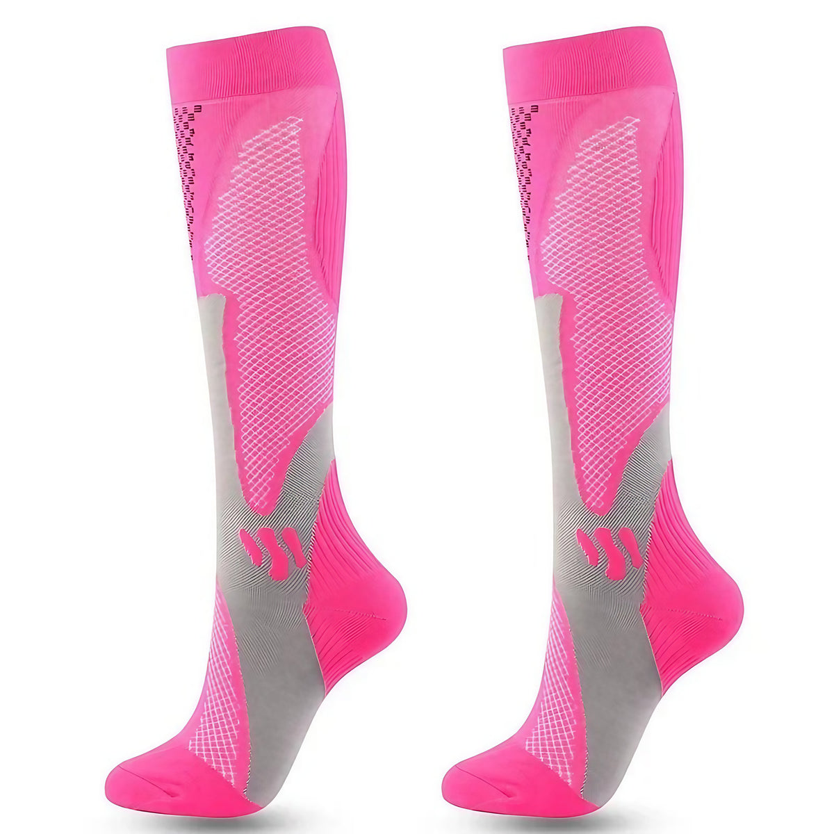 Chaussettes de compression respirantes, six coloris, trois tailles, rose