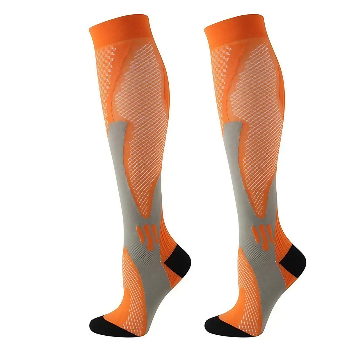 Chaussettes de compression respirantes, six coloris, trois tailles, orange