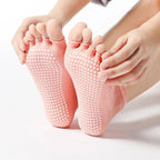 Chaussettes à cinq doigts femme antidérapantes, pilates et yoga