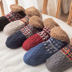 Chaussettes de sol unisexe doublées fausse fourrure, antidérapantes