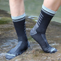 Chaussettes imperméables unisexe en nylon, coutures plates, noir et gris