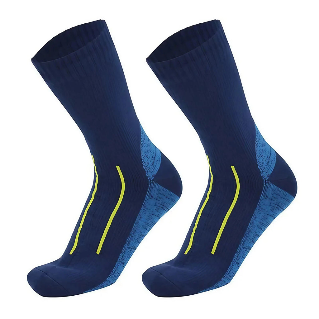 Chaussettes imperméables unisexe en nylon, coutures plates, bleu
