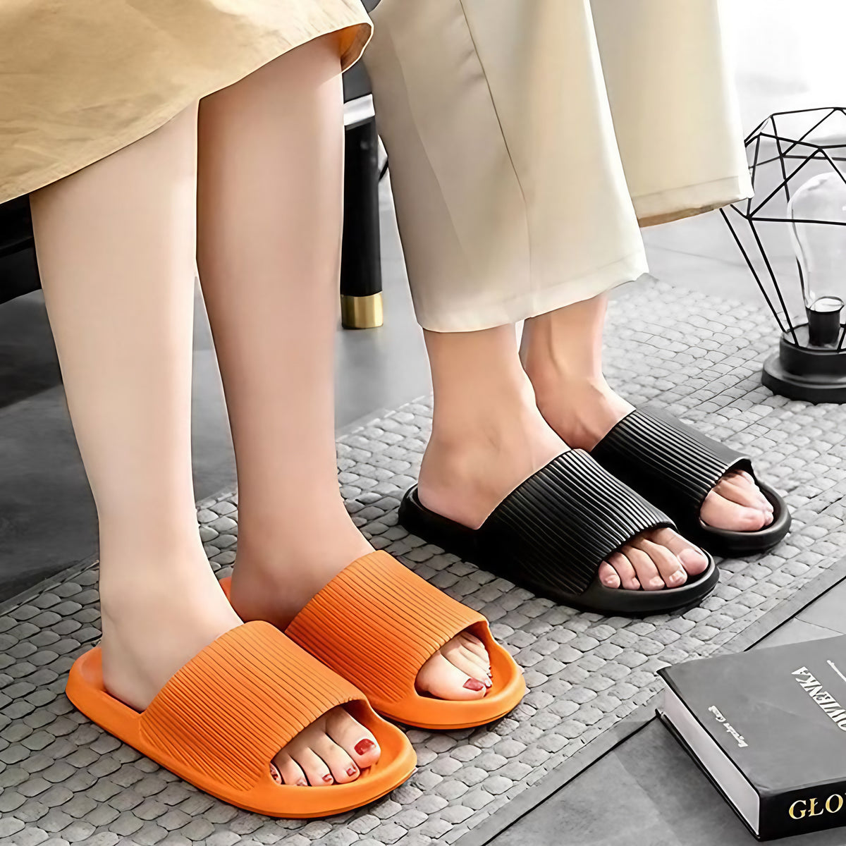 Chaussons femme à doublure douce, semelle antidérapante