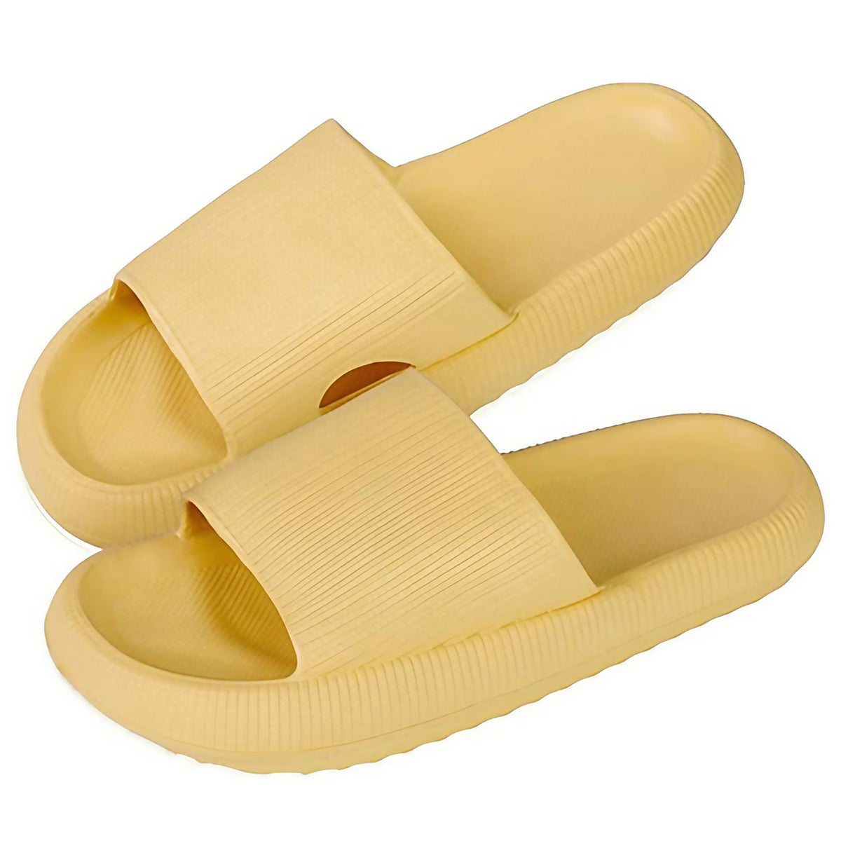 Chaussons femme à doublure douce, semelle antidérapante, jaune