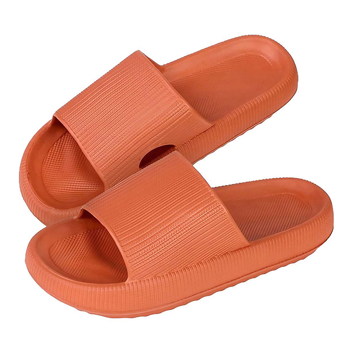 Chaussons femme à doublure douce, semelle antidérapante, orange