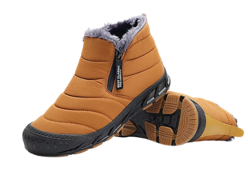Chaussons chauds femme doublés peluche, soutien de la voûte, jaune