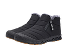 Chaussons chauds femme doublés peluche, soutien de la voûte, noir