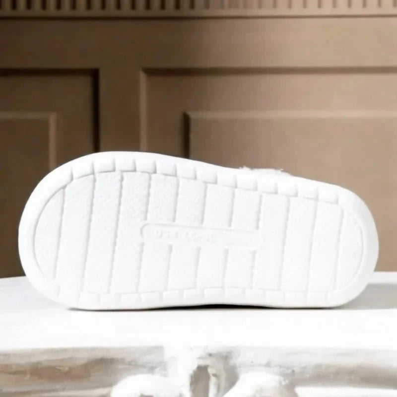 Chaussons femme d'hiver fourrés, dessus matelassé effet daim