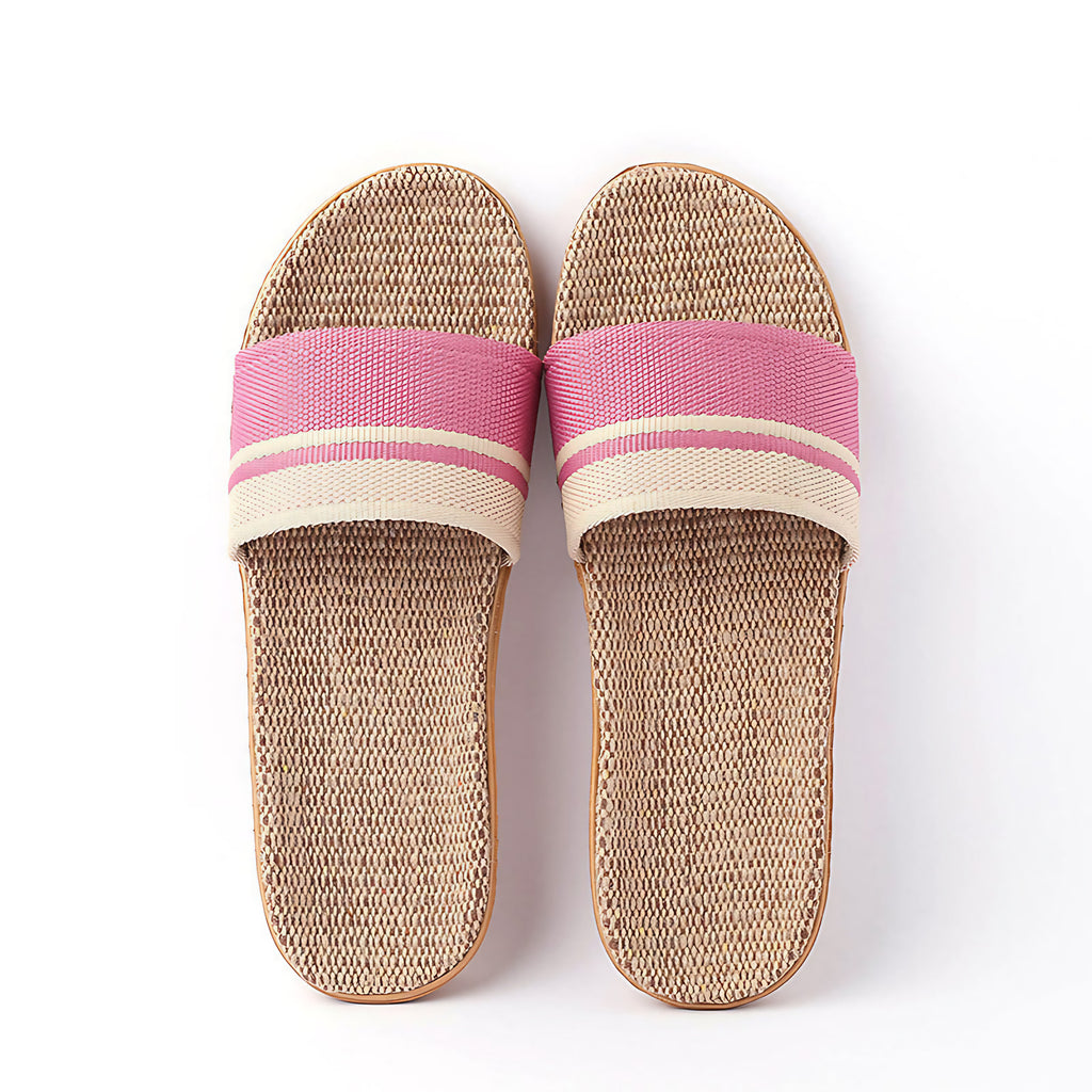 Chaussons d'été femme ouverts, semelle légère, cinq coloris, rose