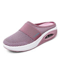 Mules de marche femme en maille, semelle EVA à coussin d'air, rose