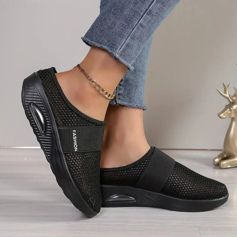 Mules de marche femme en maille, semelle EVA à coussin d'air