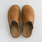 Chaussons homme ergonomiques à enfiler, semelle intérieure en gel, brun