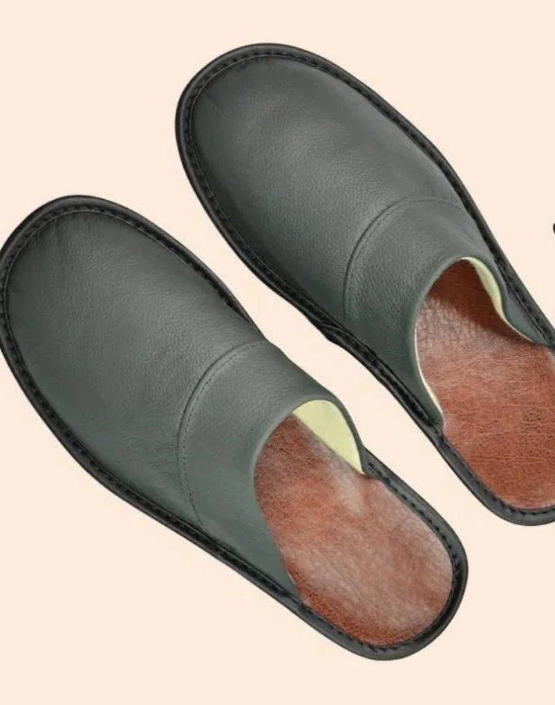 Chaussons d'intérieur à doublure chaude, semelle antidérapante, gris