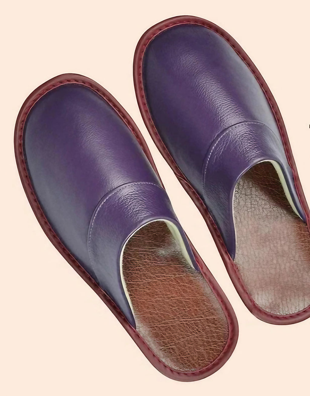 Chaussons d'intérieur à doublure chaude, semelle antidérapante, violet