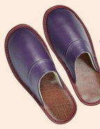Chaussons d'intérieur à doublure chaude, semelle antidérapante, violet