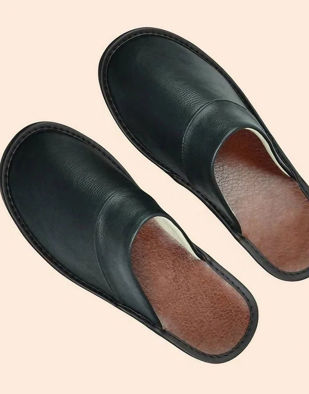 Chaussons d'intérieur à doublure chaude, semelle antidérapante, noir