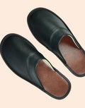 Chaussons d'intérieur à doublure chaude, semelle antidérapante, noir