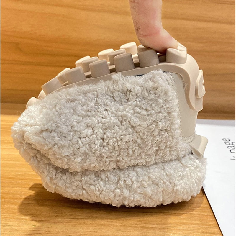 Chaussons femme en peluche, semelle antidérapante, du 35 au 43