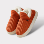 Chaussons femme à doublure douce, semelle antidérapante, orange