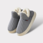 Chaussons femme à doublure douce, semelle antidérapante, gris