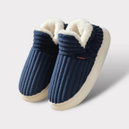 Chaussons femme à doublure douce, semelle antidérapante, bleu