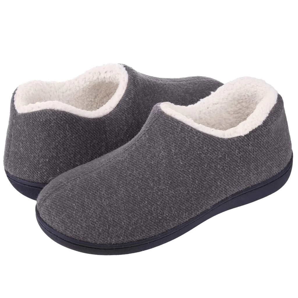 Chaussons femme à mousse à mémoire de forme, doublure chaude, gris