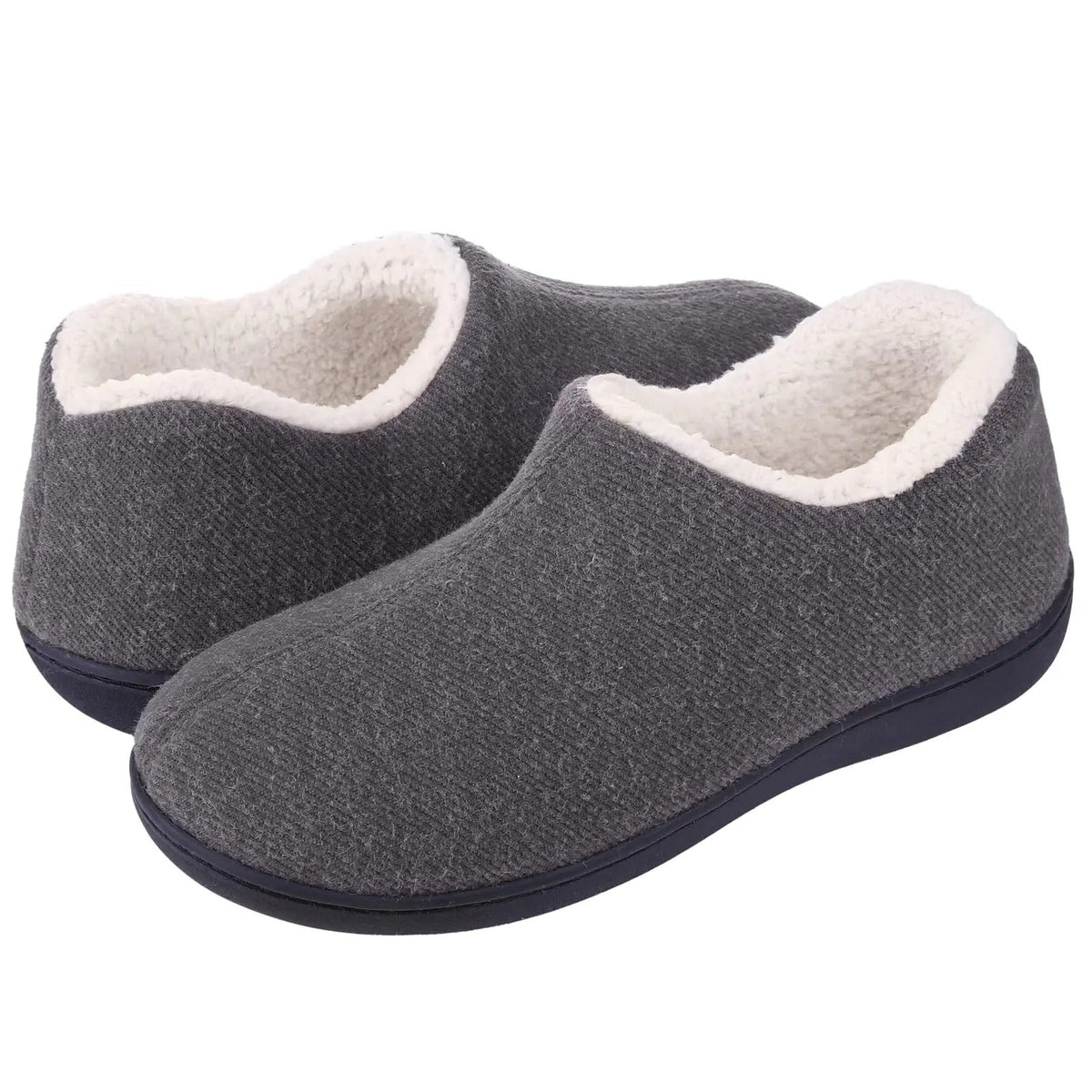 Chaussons femme à mousse à mémoire de forme, doublure chaude, gris