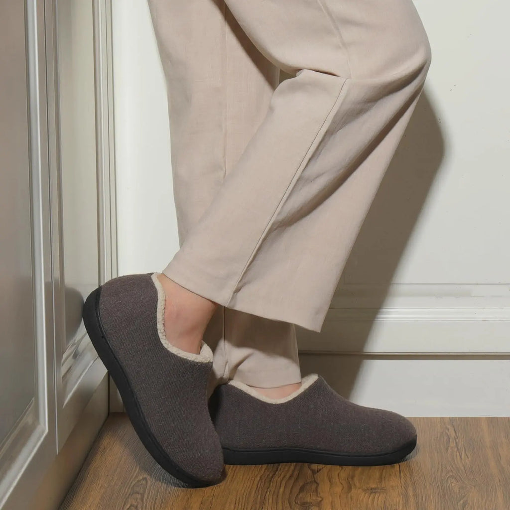 Chaussons femme à mousse à mémoire de forme, doublure chaude