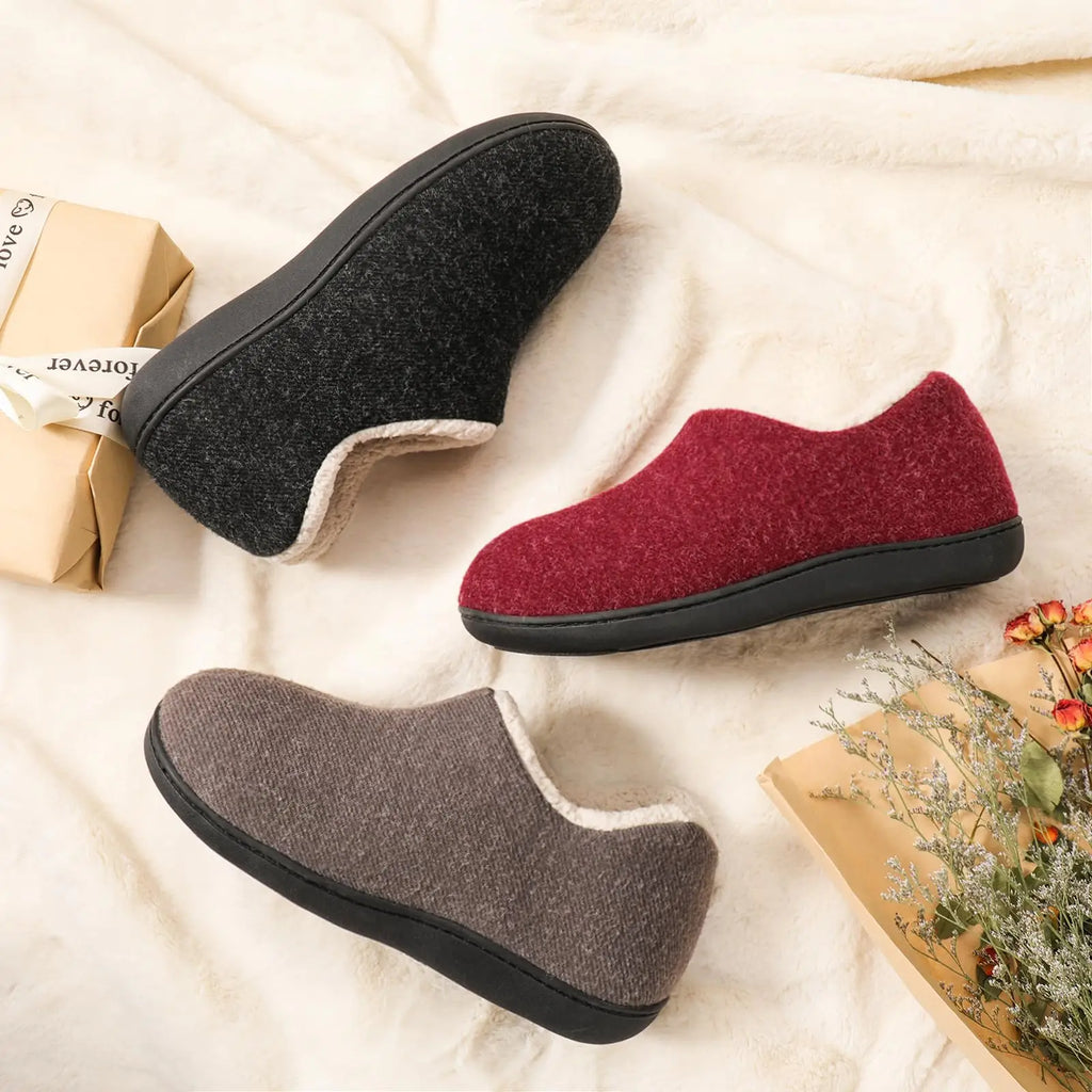 Chaussons femme à mousse à mémoire de forme, doublure chaude