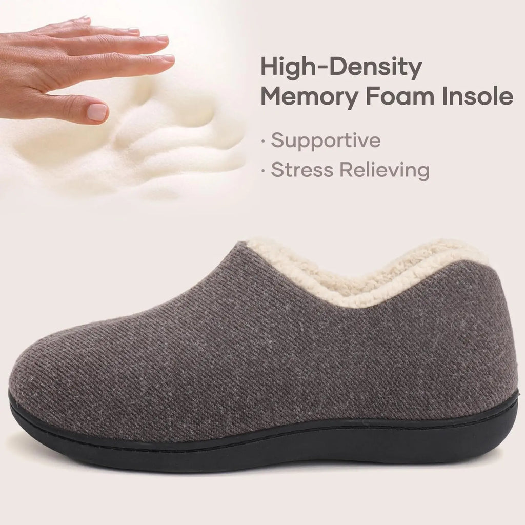 Chaussons femme à mousse à mémoire de forme, doublure chaude
