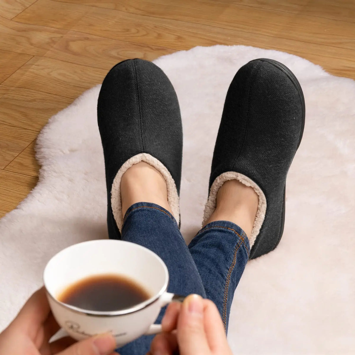 Chaussons femme à mousse à mémoire de forme, doublure chaude