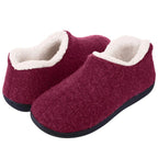 Chaussons femme à mousse à mémoire de forme, doublure chaude, rouge