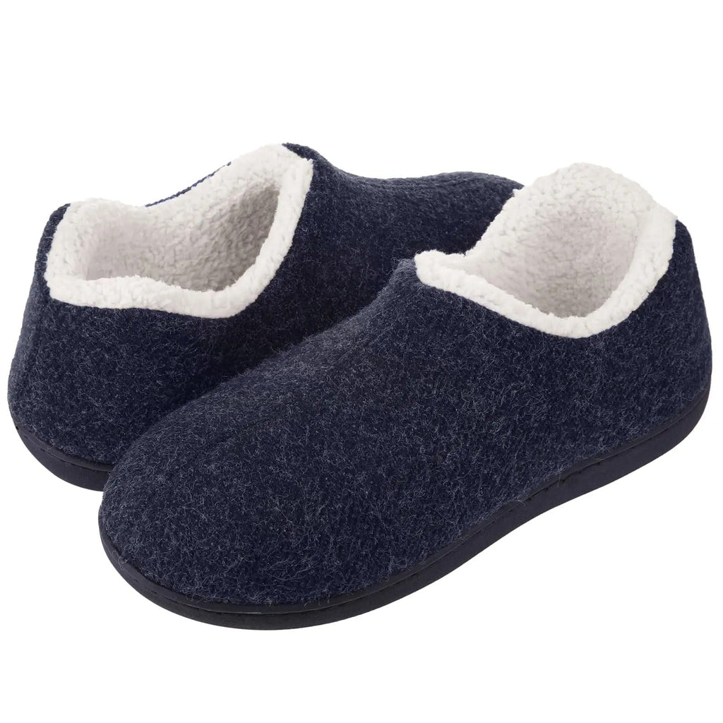 Chaussons femme à mousse à mémoire de forme, doublure chaude, bleu