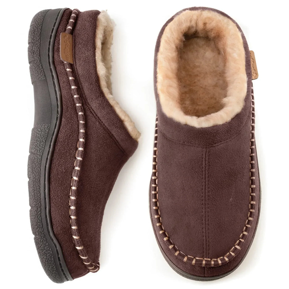Chaussons montants homme, semelle antidérapante, cinq coloris, marron