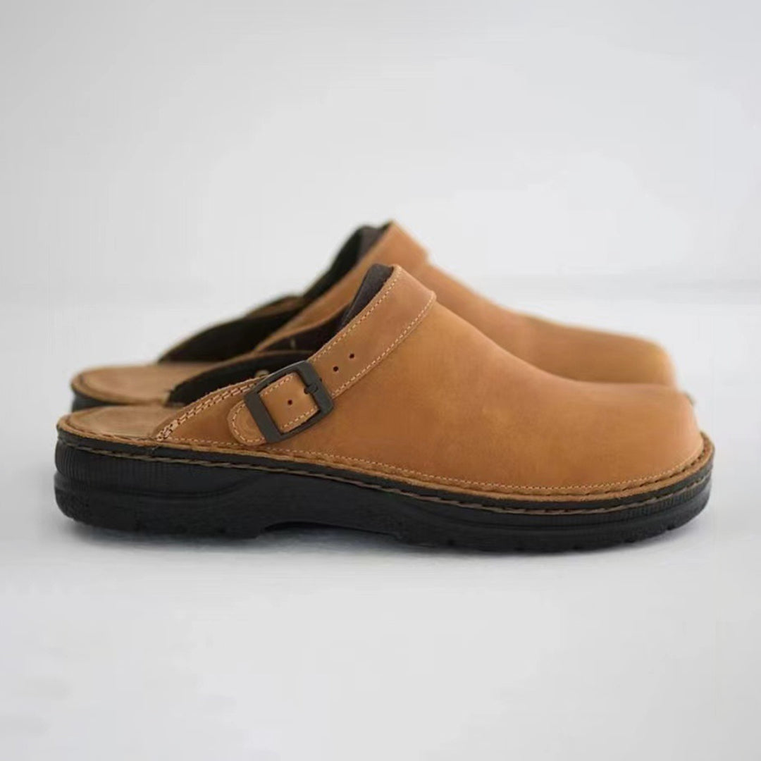 Chaussons homme à enfiler, semelle antidérapante, du 38 au 44, marron