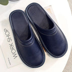 Chaussons homme à enfiler, semelle antidérapante, six coloris, bleu