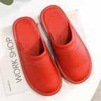 Chaussons homme à enfiler, semelle antidérapante, six coloris, rouge